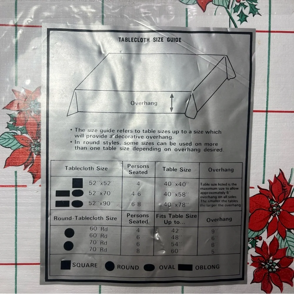 Vintage Holiday Flannelback Tablecloth “Styled by Lisa” 52 x 52, Christmas NWT